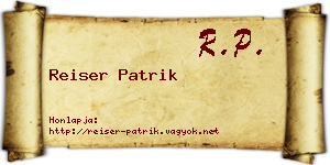 Reiser Patrik névjegykártya